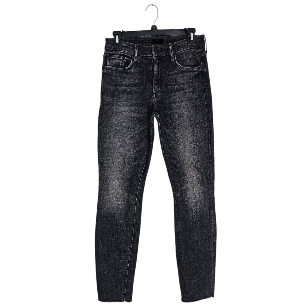 MOTHER The Looker Ankle High Rise Fray Stargasing Black Skinny Jeans 26 Preowned